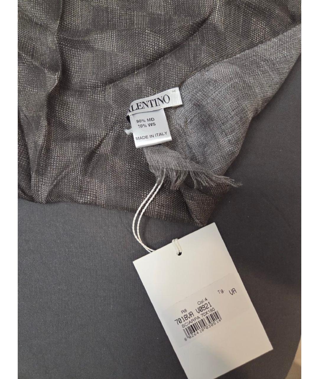 VALENTINO Антрацитовый шарф, фото 3