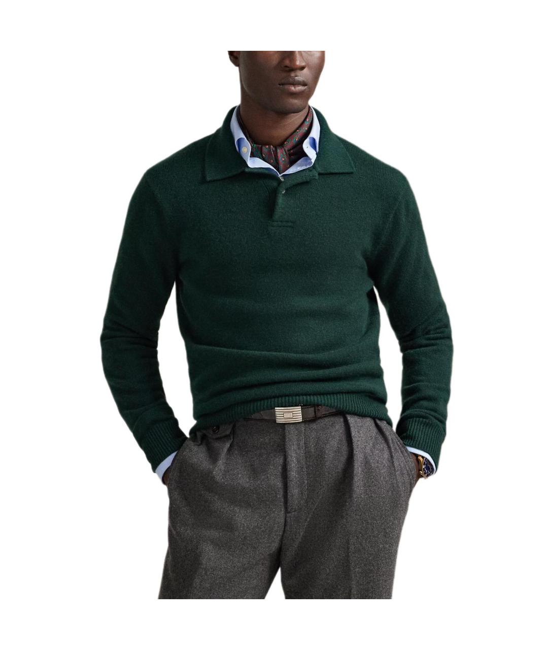 POLO RALPH LAUREN Зеленый кашемировый джемпер / свитер, фото 3