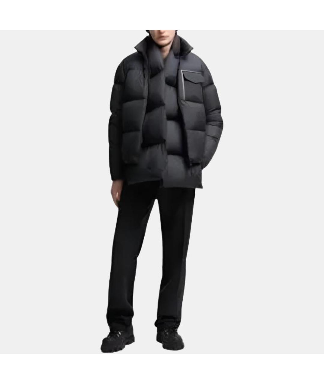 MONCLER Черный пуховик, фото 2