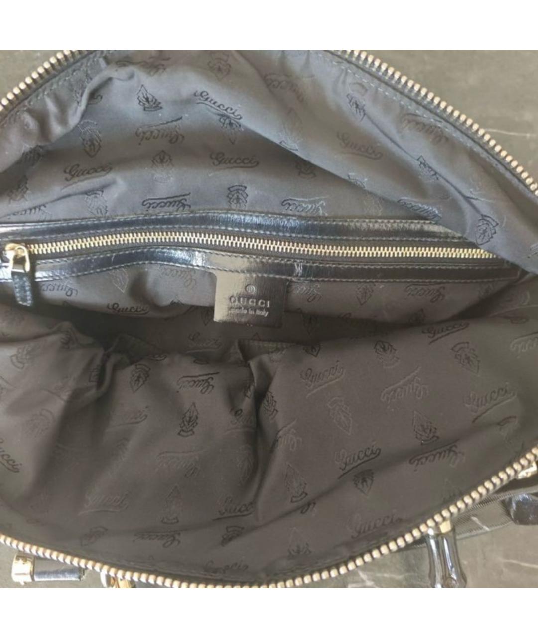 GUCCI Черная сумка с короткими ручками из лакированной кожи, фото 2