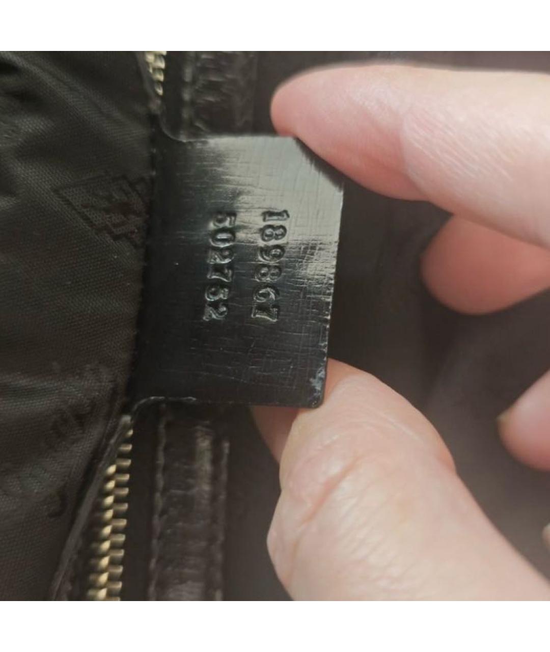 GUCCI Черная сумка с короткими ручками из лакированной кожи, фото 3