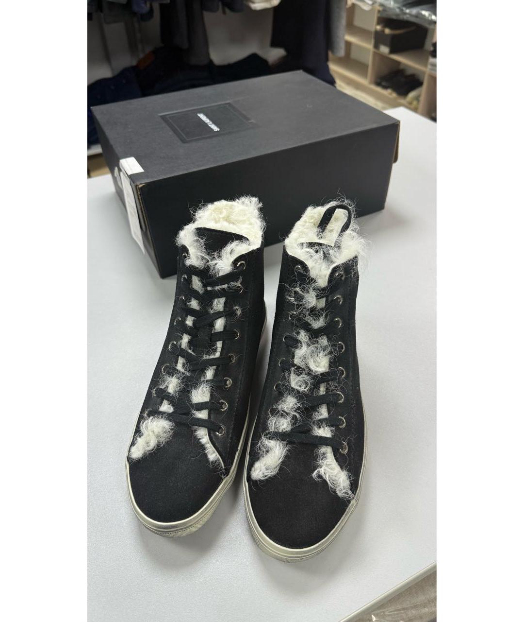 SAINT LAURENT Черные высокие кроссовки / кеды, фото 2