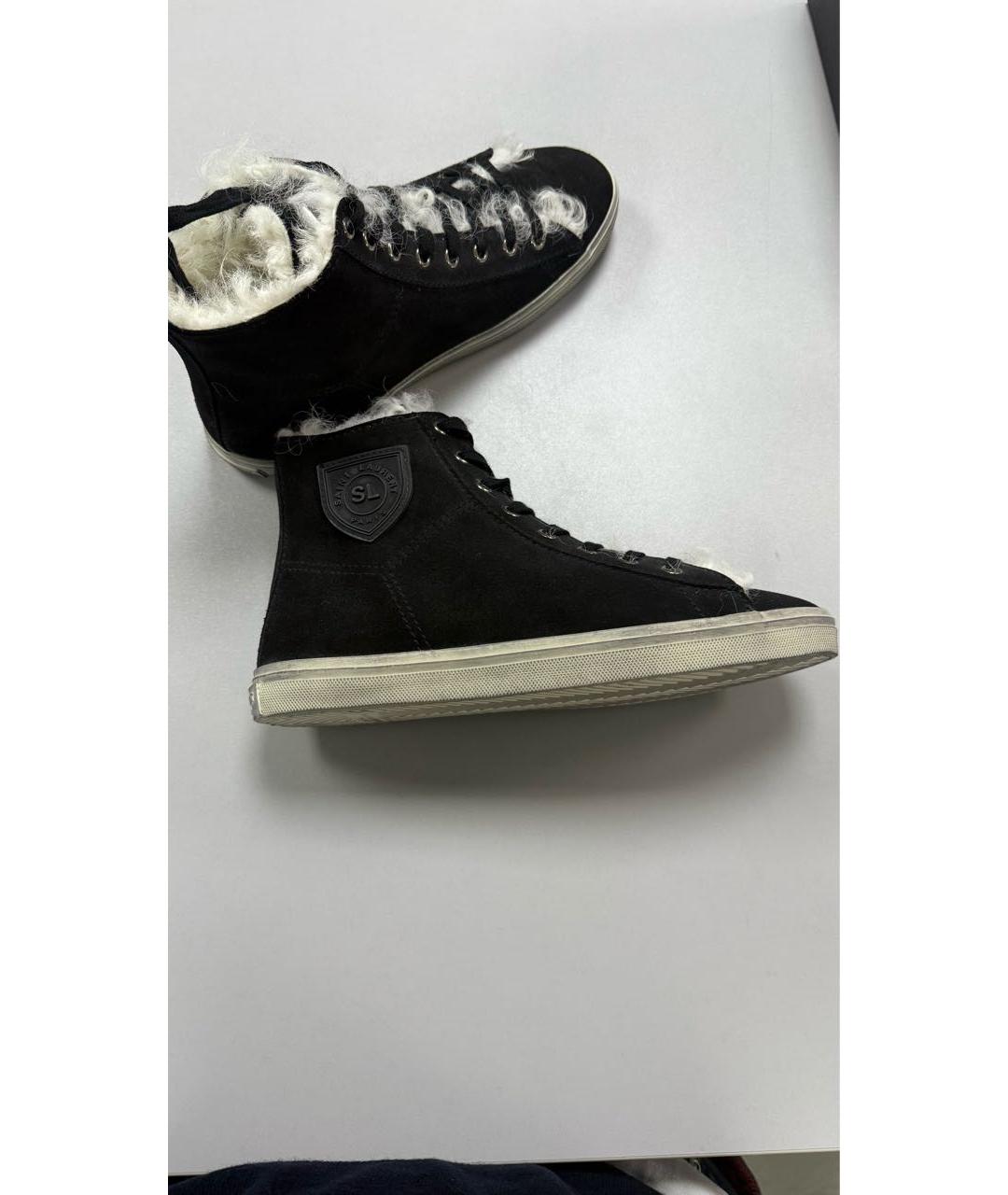 SAINT LAURENT Черные высокие кроссовки / кеды, фото 7
