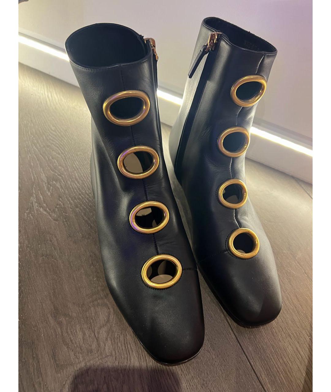 VALENTINO Черные кожаные полусапоги, фото 2