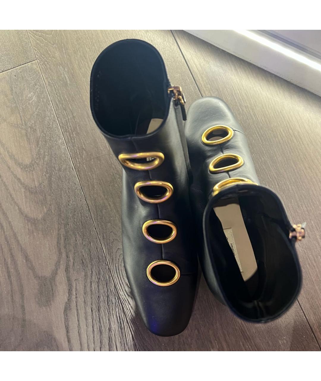 VALENTINO Черные кожаные полусапоги, фото 3