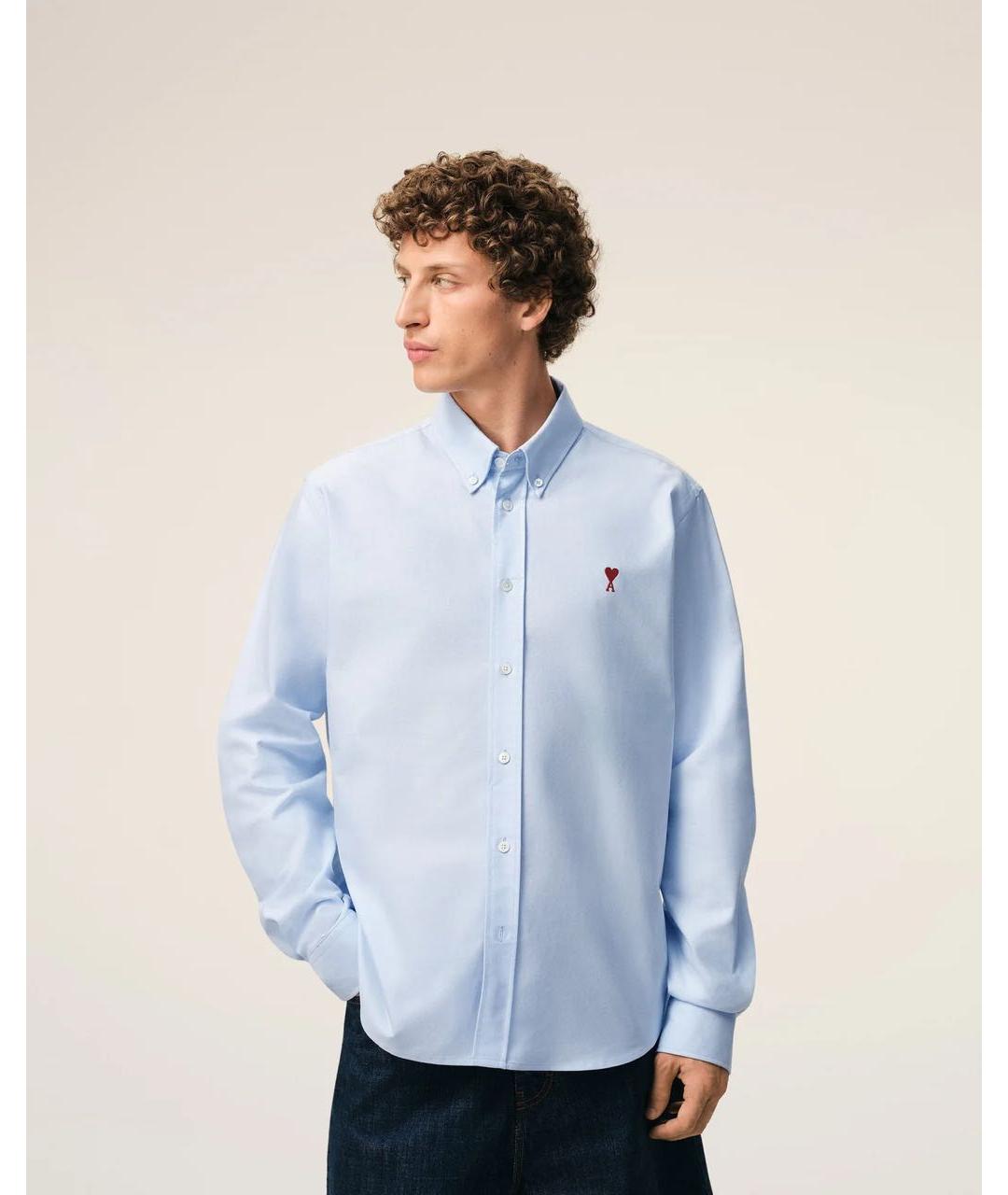 Ami Paris Голубая хлопковая рубашка, фото 2