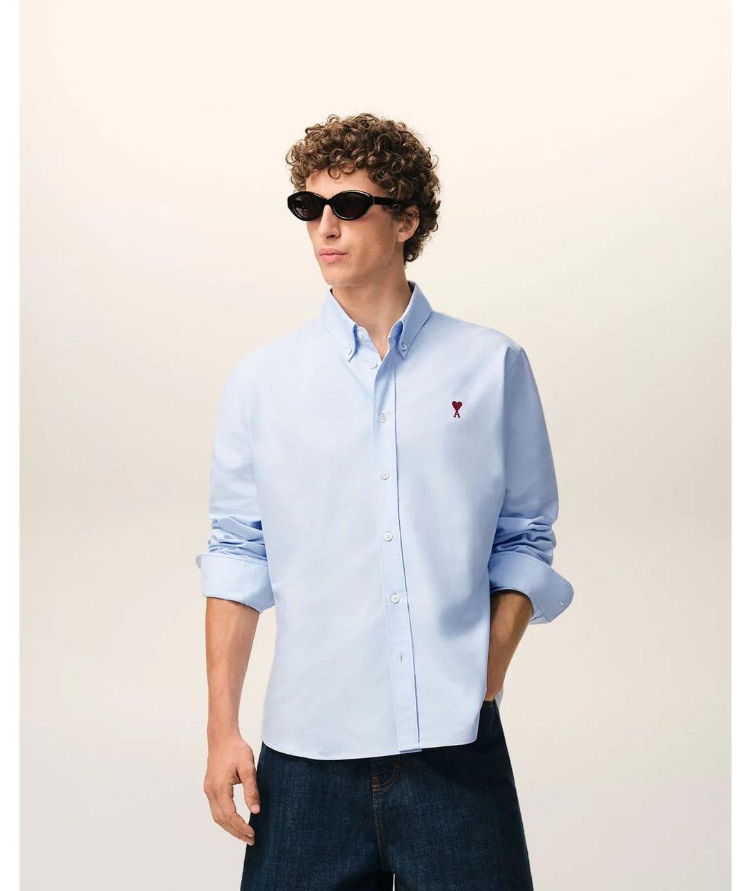 Ami Paris Голубая хлопковая рубашка, фото 3