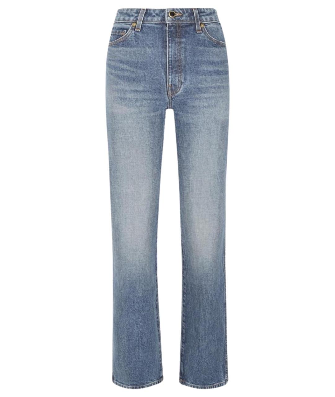 KHAITE Голубые хлопковые прямые джинсы, фото 1