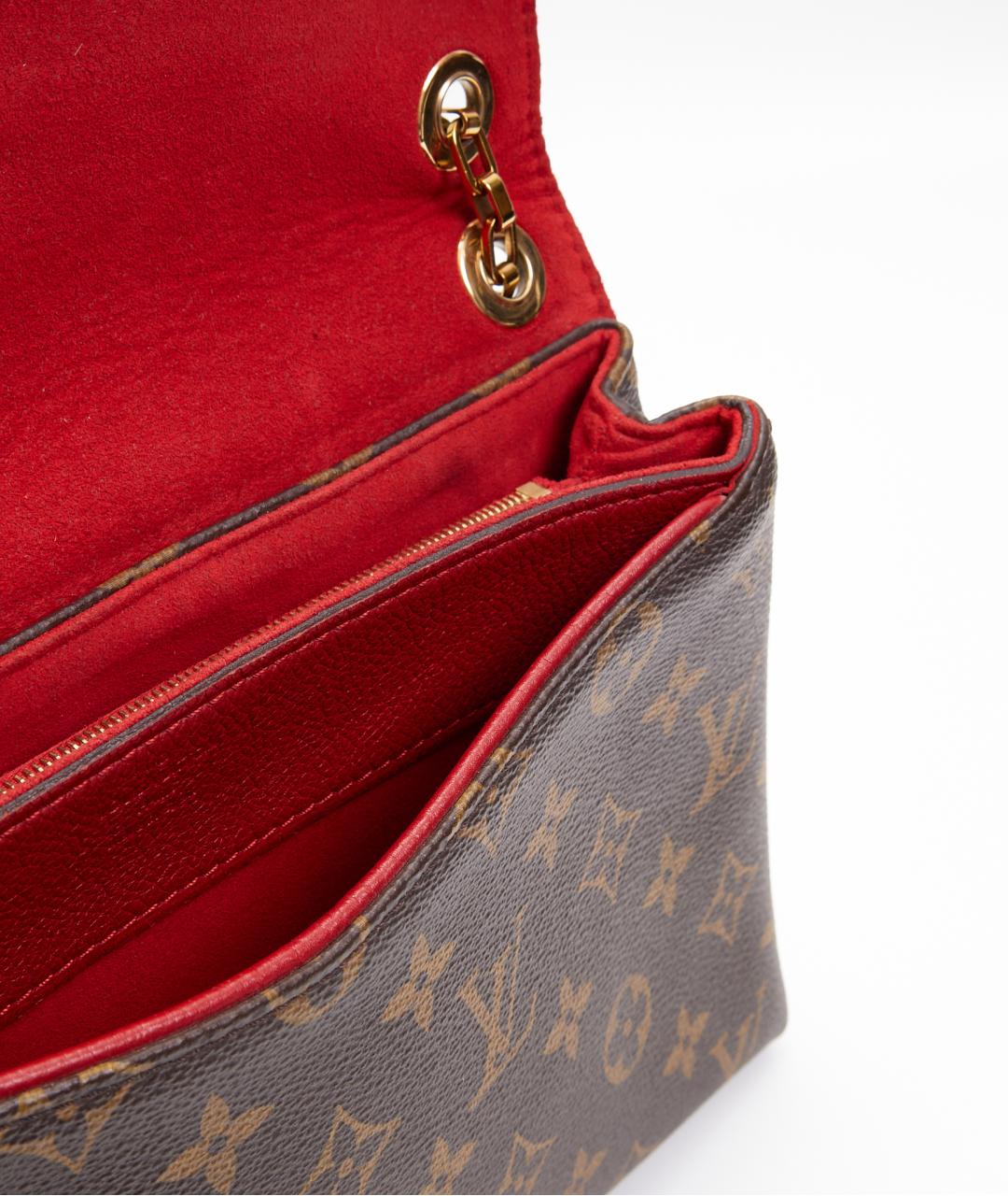 LOUIS VUITTON Коричневая кожаная сумка через плечо, фото 7