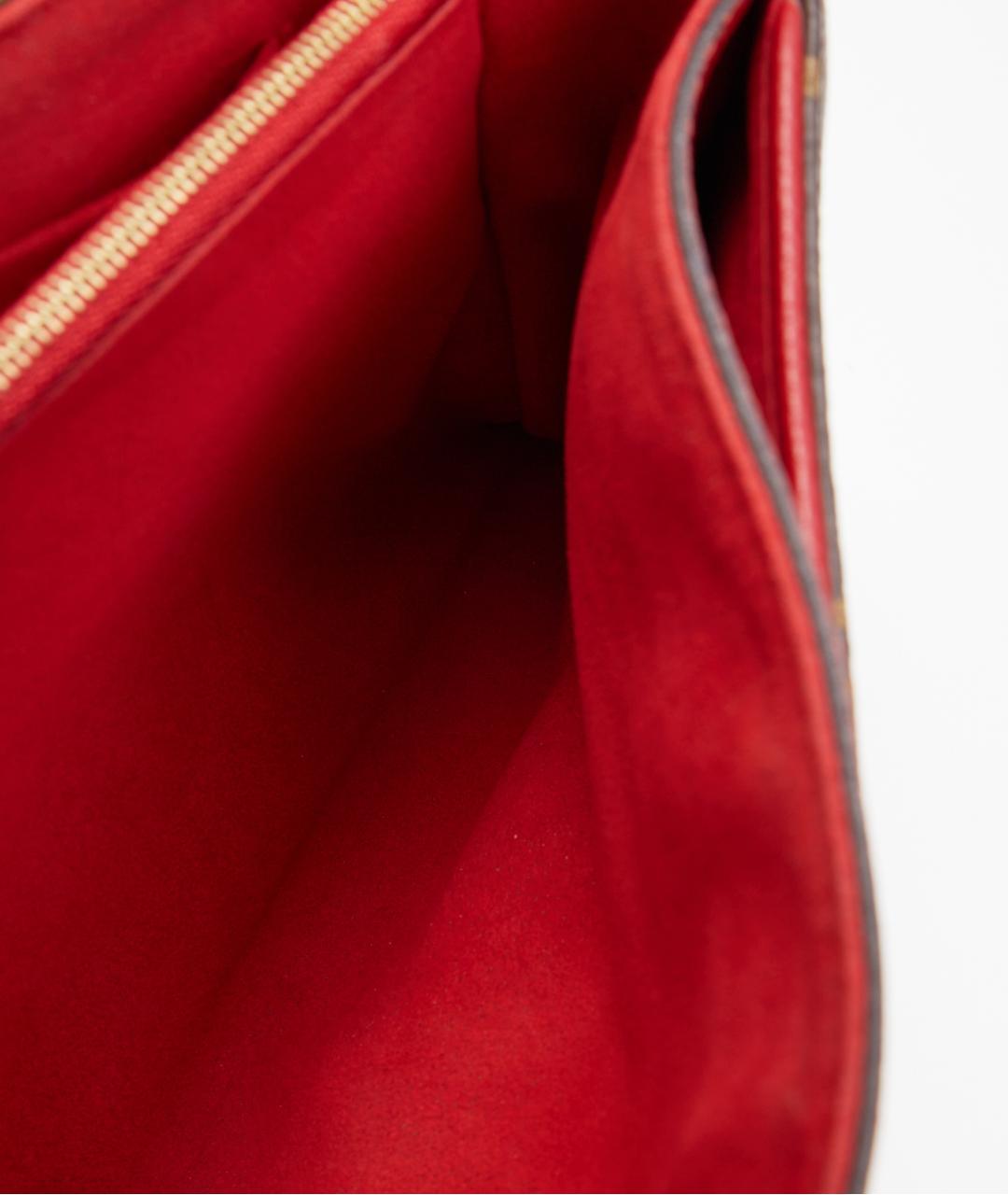 LOUIS VUITTON Коричневая кожаная сумка через плечо, фото 8