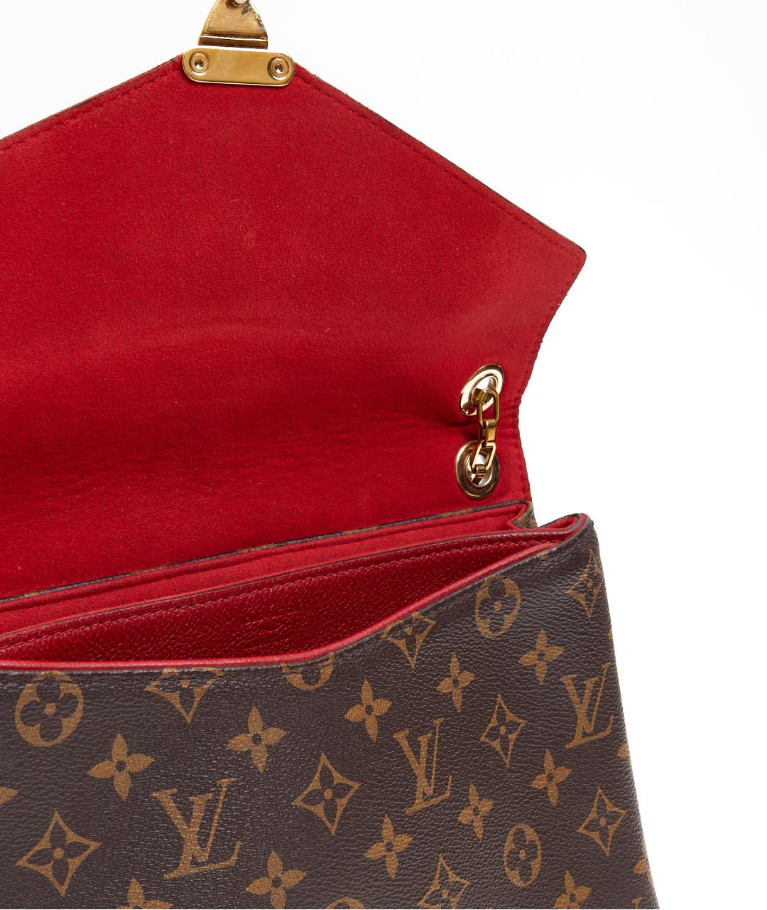 LOUIS VUITTON Коричневая кожаная сумка через плечо, фото 6