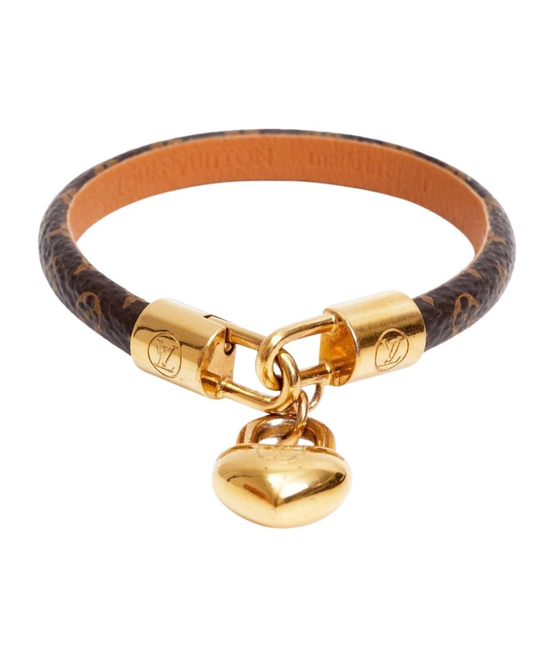 LOUIS VUITTON Коричневый кожаный браслет, фото 1
