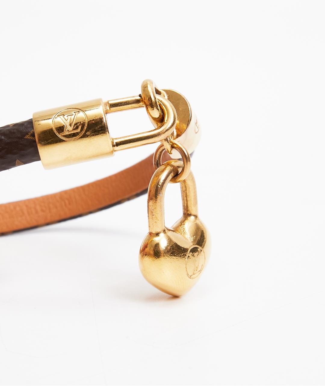 LOUIS VUITTON Коричневый кожаный браслет, фото 5