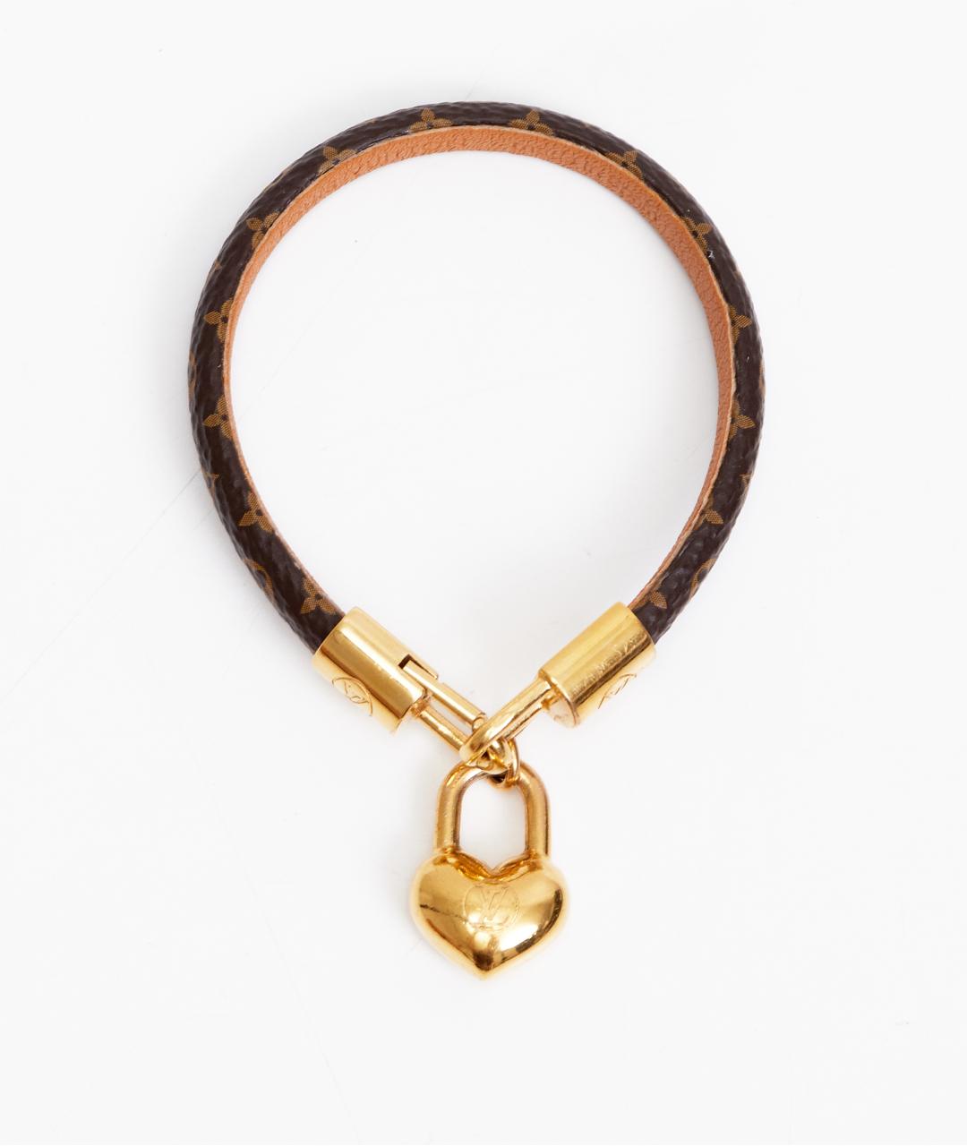 LOUIS VUITTON Коричневый кожаный браслет, фото 4