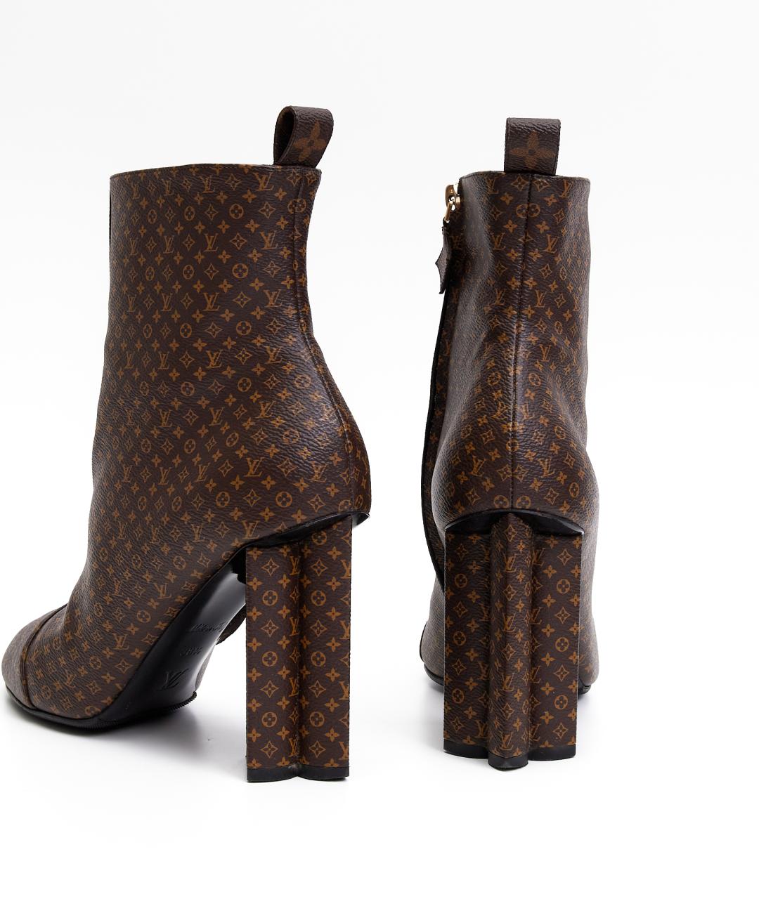 LOUIS VUITTON Коричневые кожаные ботильоны, фото 3