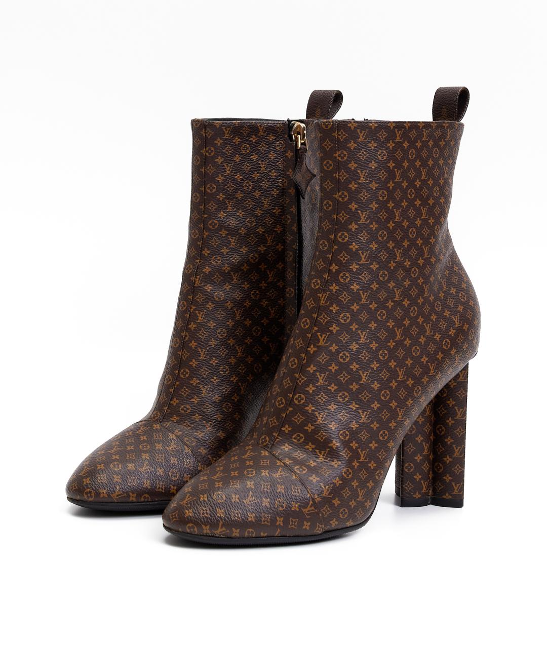 LOUIS VUITTON Коричневые кожаные ботильоны, фото 2