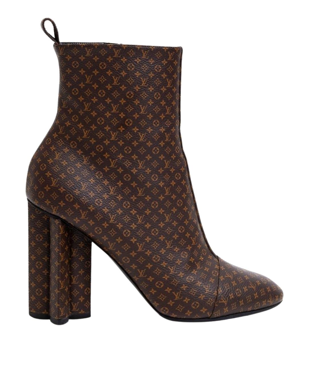 LOUIS VUITTON Коричневые кожаные ботильоны, фото 1