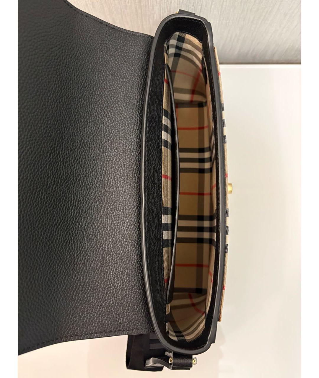 BURBERRY Черная кожаная сумка через плечо, фото 6