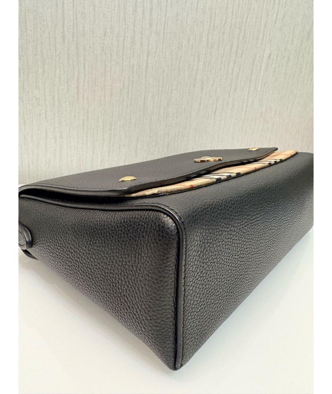 BURBERRY Черная кожаная сумка через плечо, фото 4