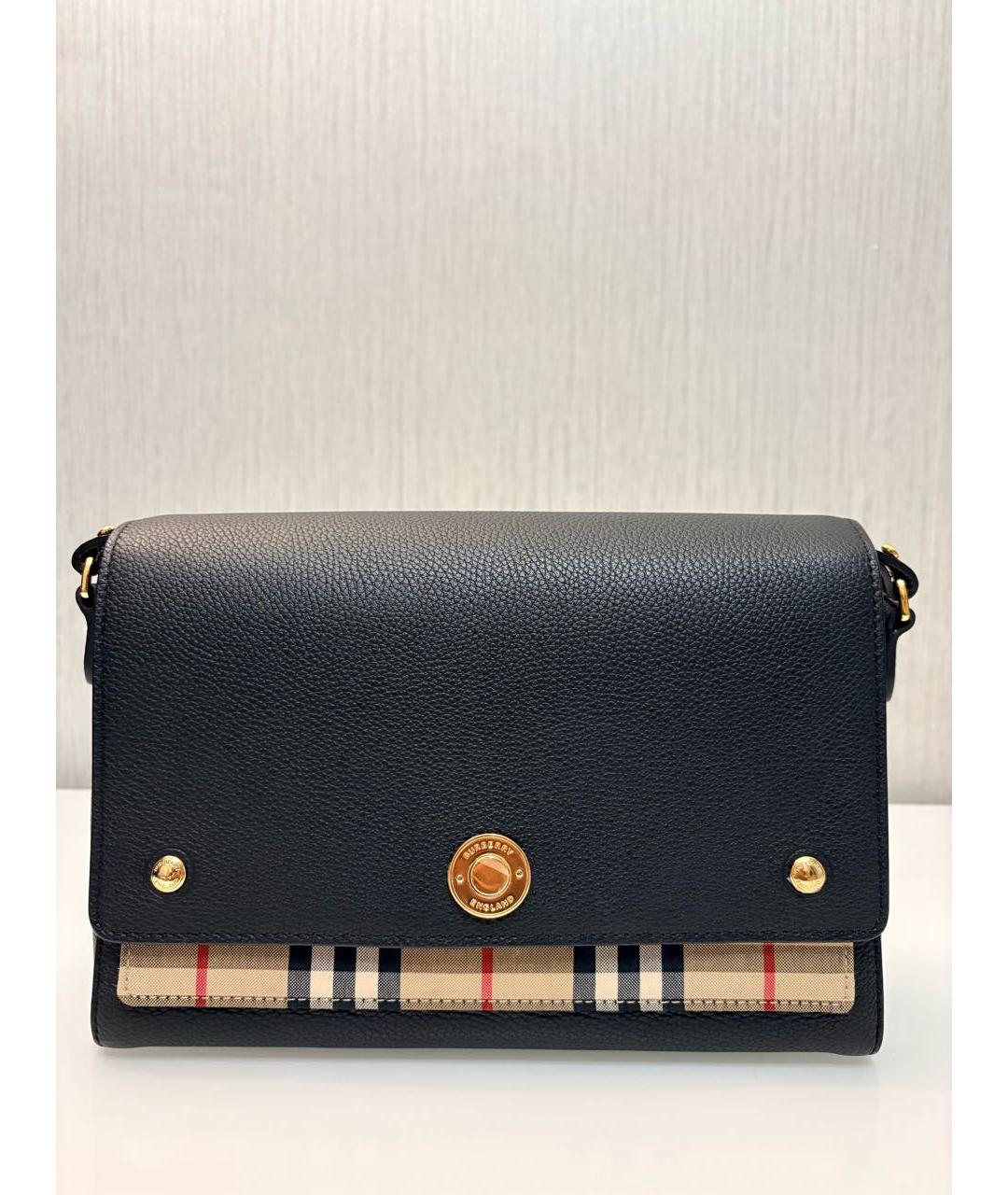 BURBERRY Черная кожаная сумка через плечо, фото 9