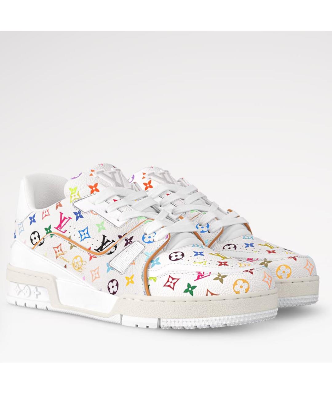 LOUIS VUITTON Белые кожаные кроссовки, фото 2