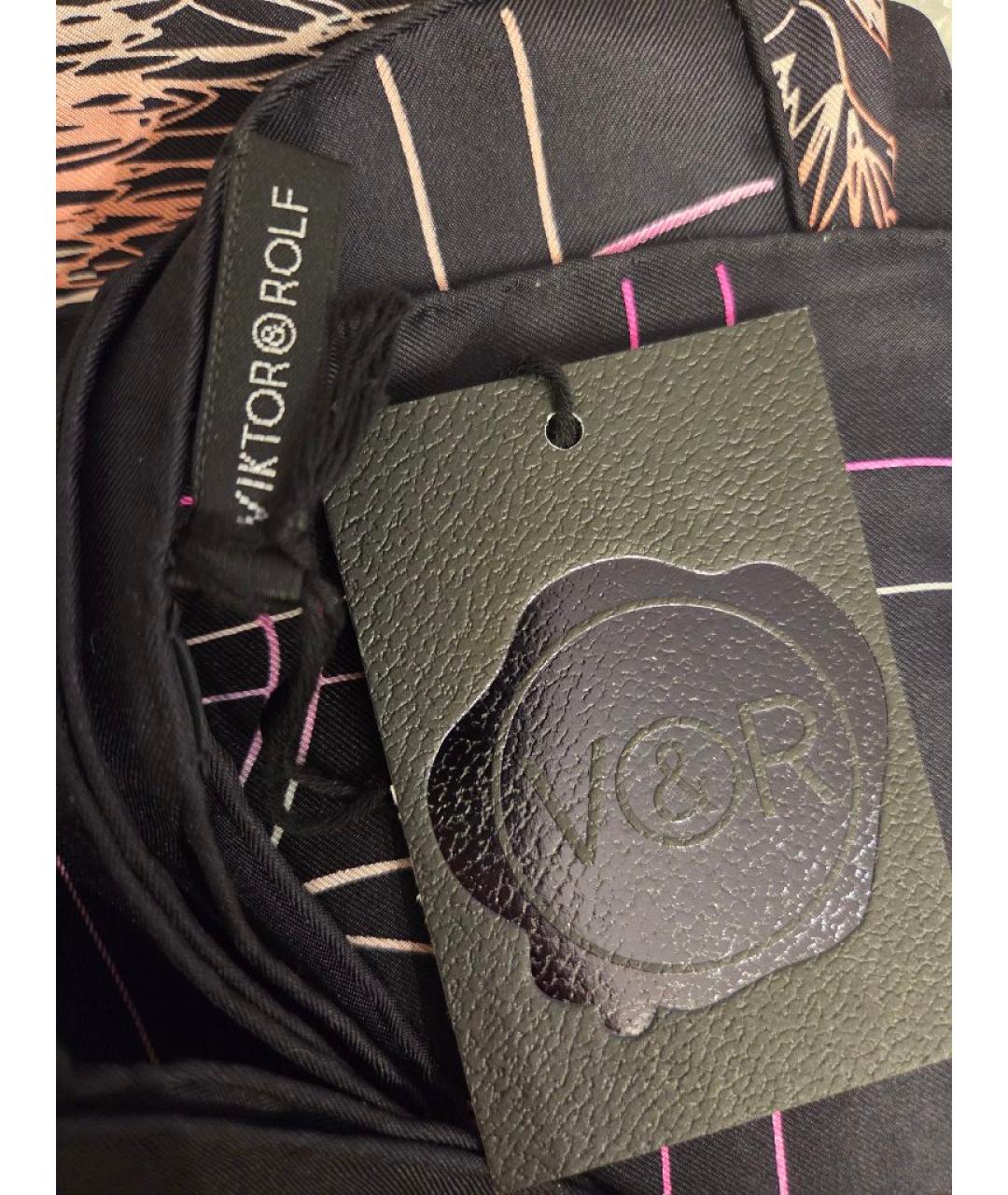 VIKTOR & ROLF Черный шелковый платок, фото 3