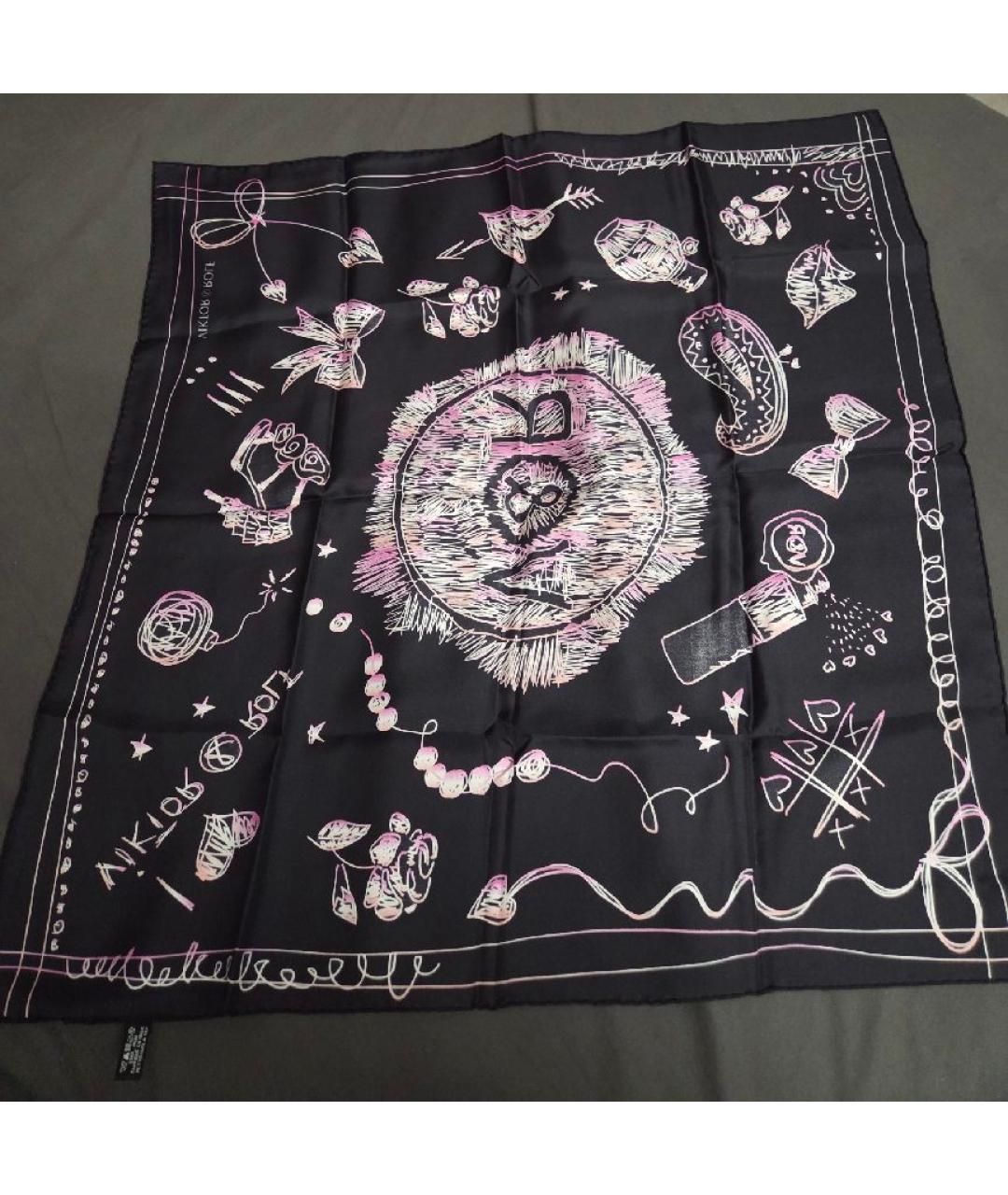 VIKTOR & ROLF Черный шелковый платок, фото 2