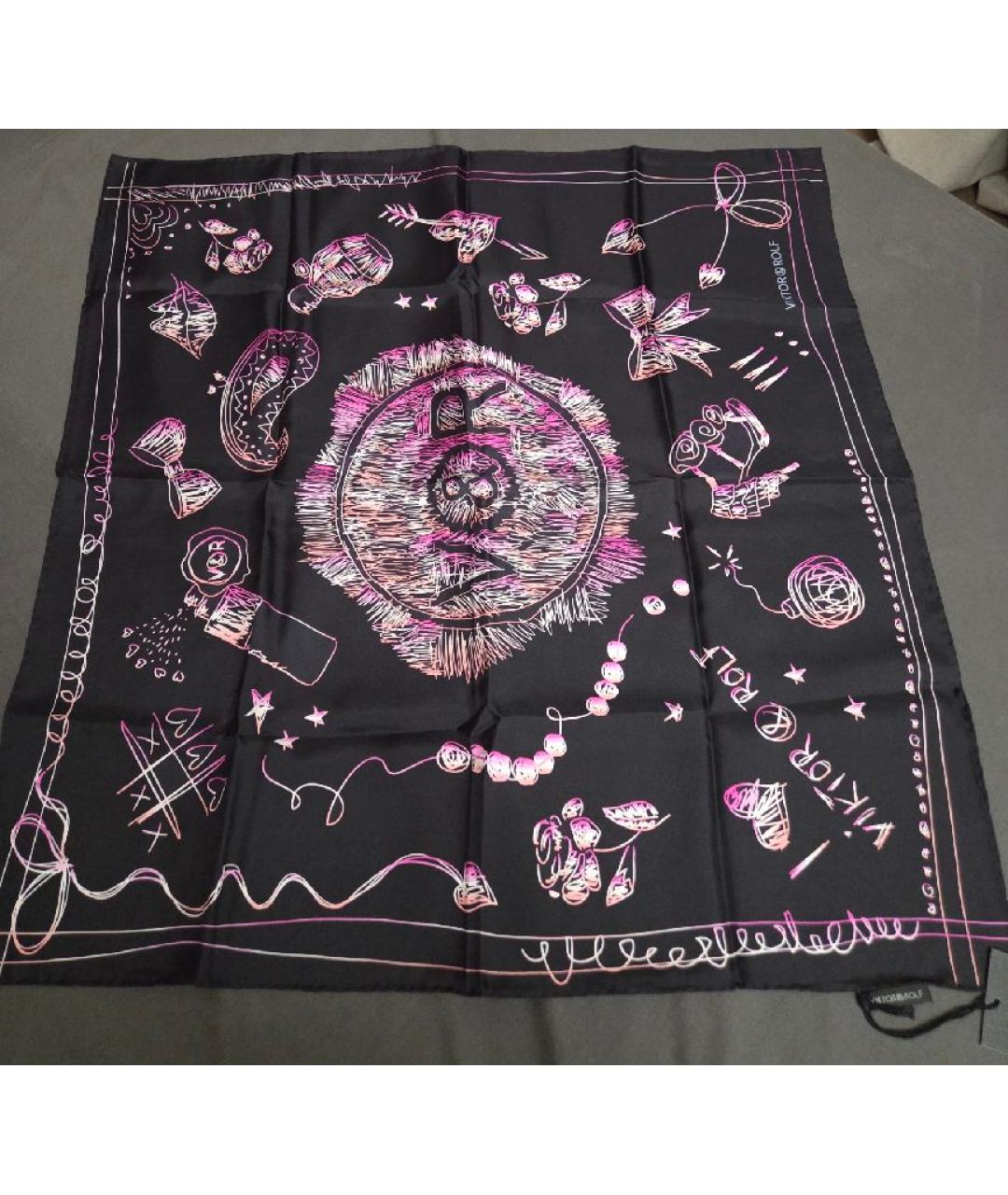 VIKTOR & ROLF Черный шелковый платок, фото 4