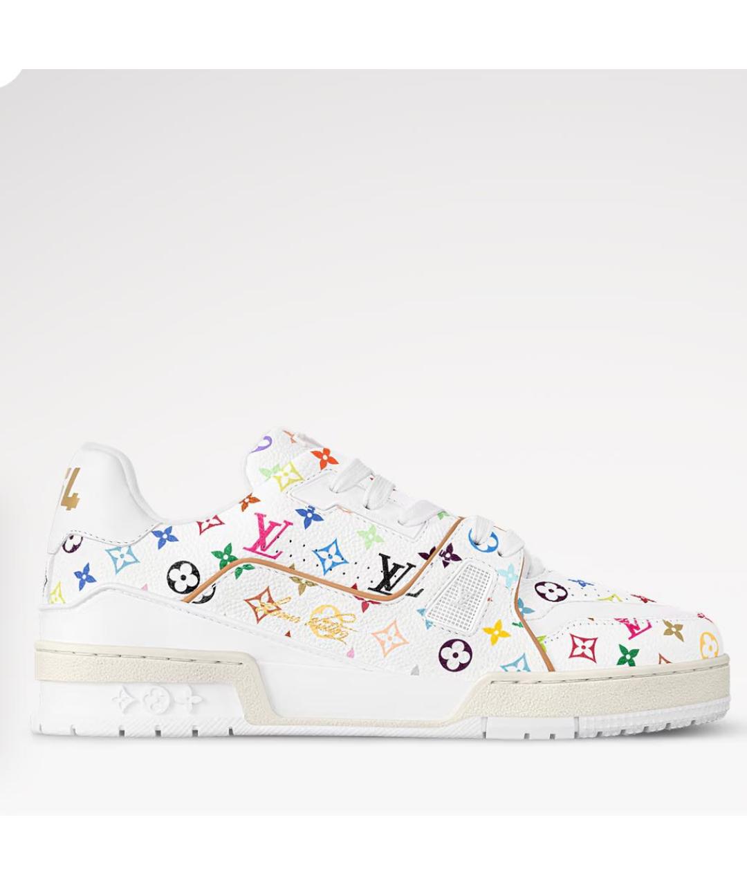 LOUIS VUITTON Белые кожаные низкие кроссовки / кеды, фото 3