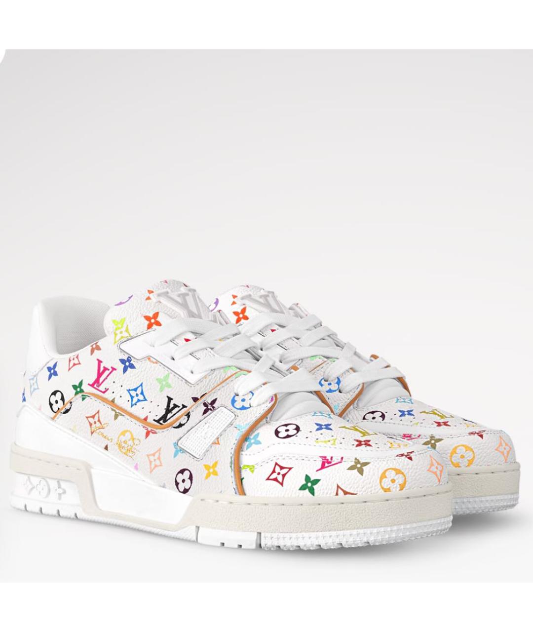 LOUIS VUITTON Белые кожаные низкие кроссовки / кеды, фото 2