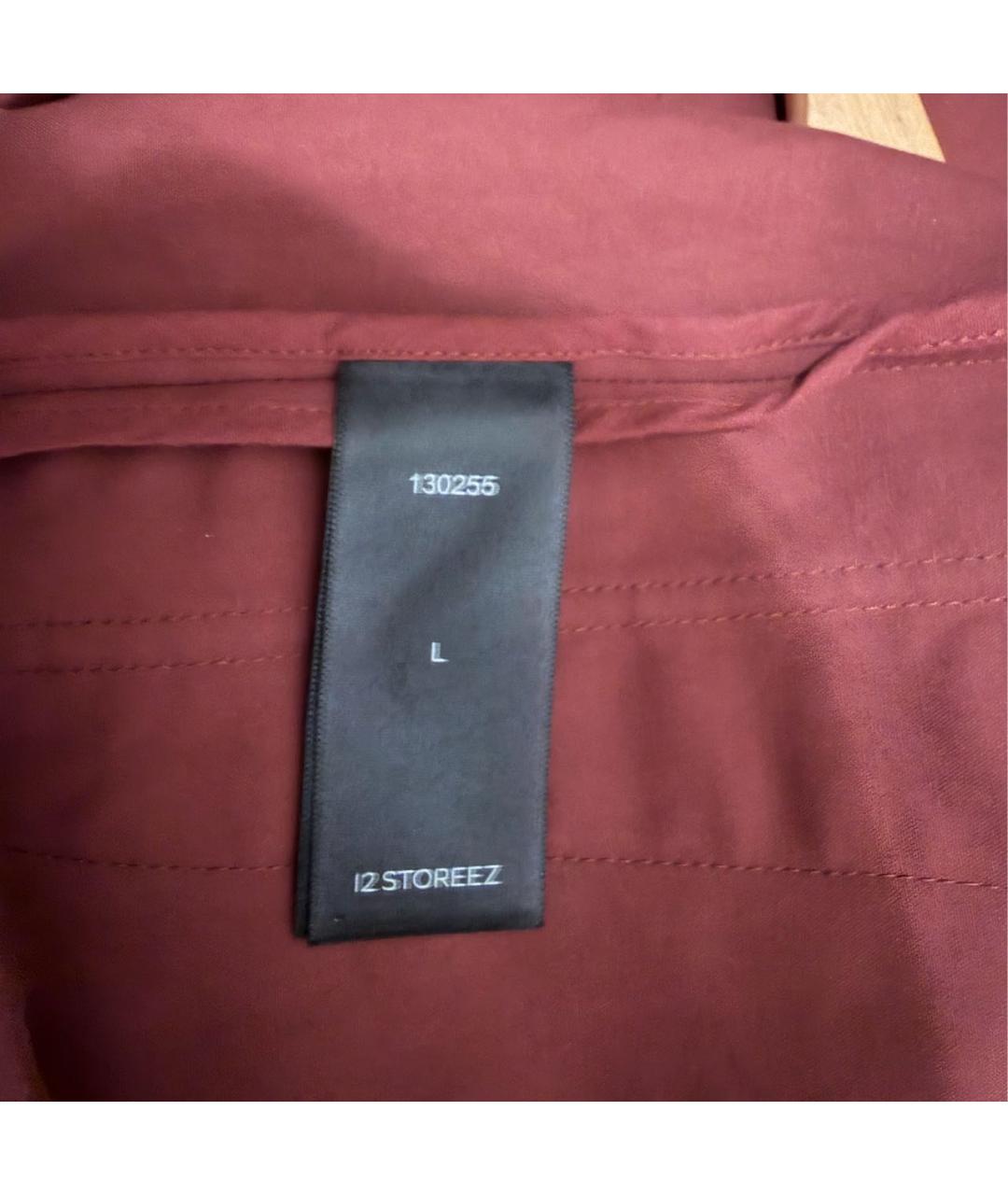 12 STOREEZ Бордовый хлопковый тренч/плащ, фото 4