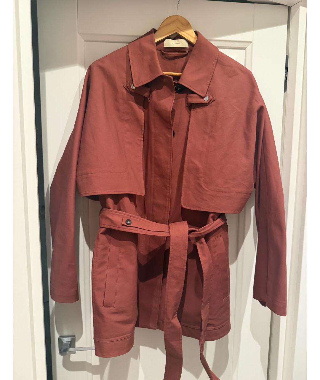 12 STOREEZ Бордовый хлопковый тренч/плащ, фото 5