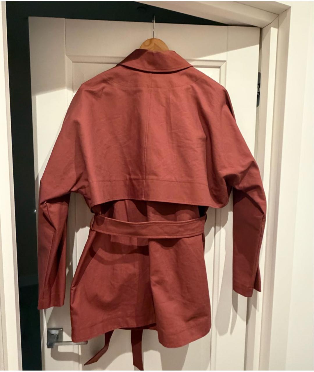 12 STOREEZ Бордовый хлопковый тренч/плащ, фото 3