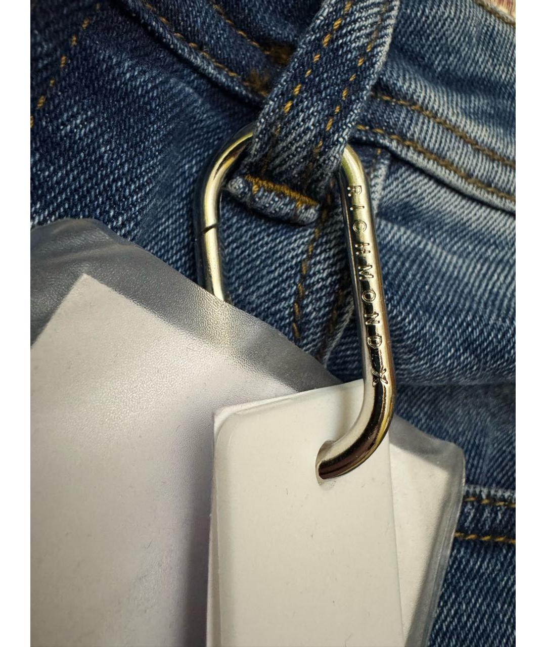 JOHN RICHMOND Синие хлопковые джинсы скинни, фото 5