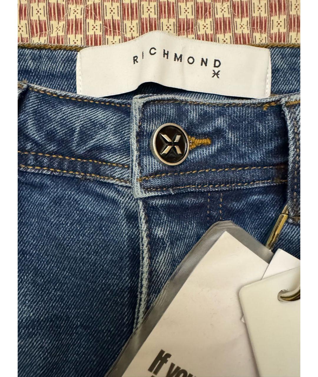 JOHN RICHMOND Синие хлопковые джинсы скинни, фото 3