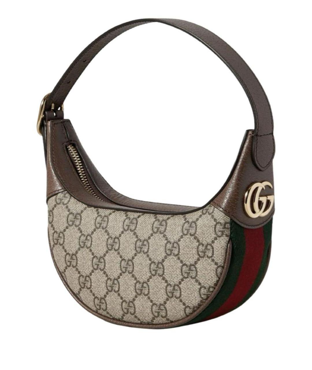 GUCCI Коричневая кожаная сумка с короткими ручками, фото 1