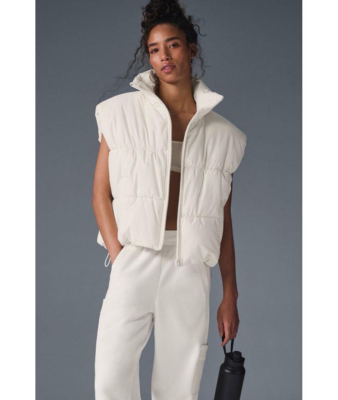 ALO YOGA Белый синтетический жилет, фото 2
