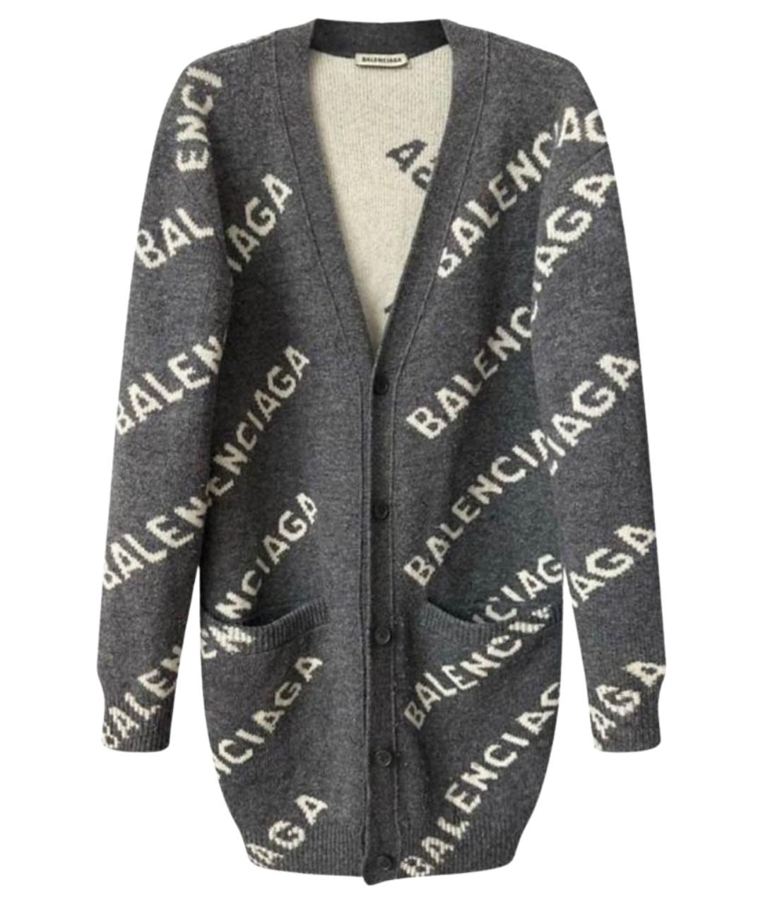 BALENCIAGA Серый шерстяной кардиган, фото 6