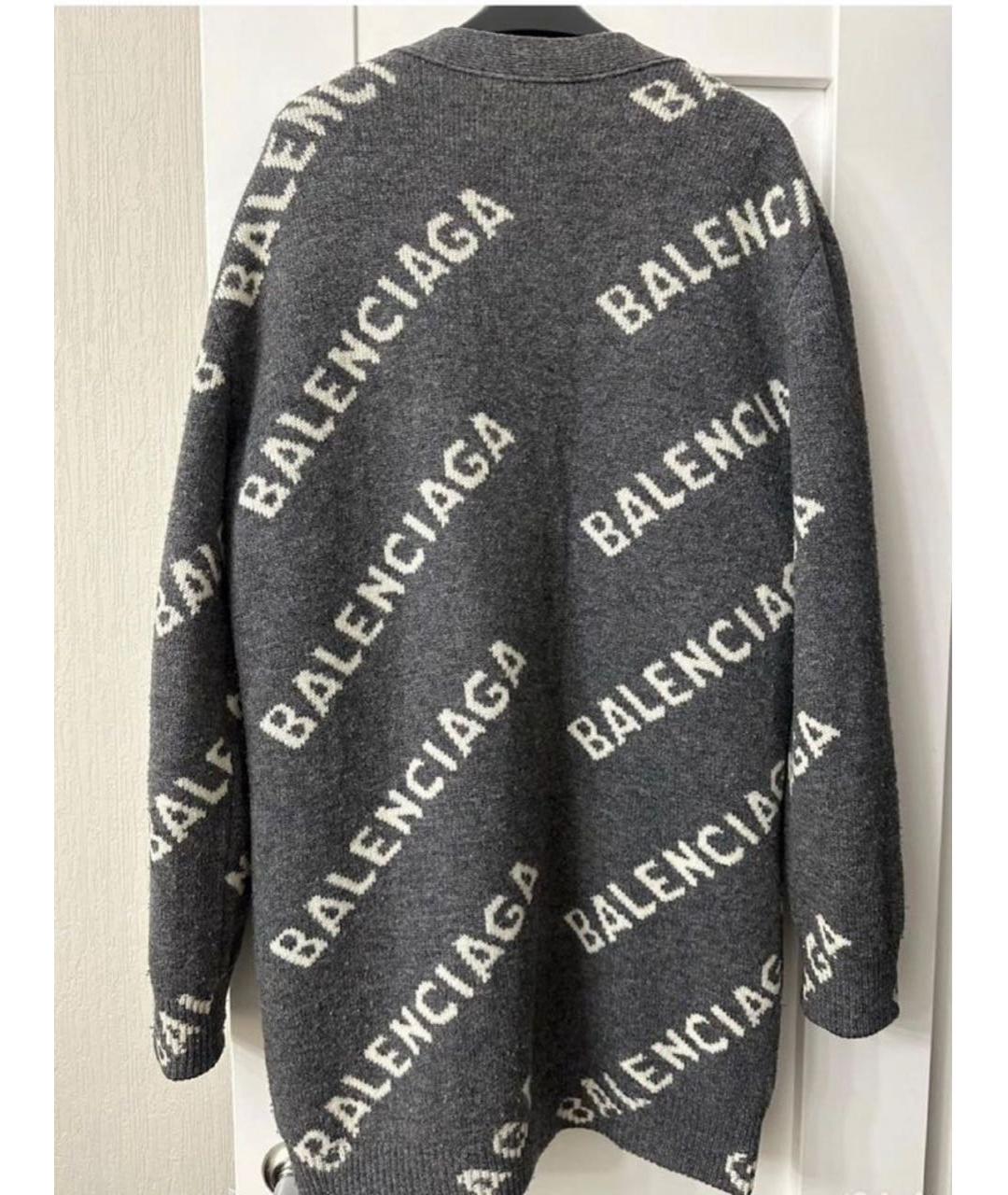 BALENCIAGA Серый шерстяной кардиган, фото 2