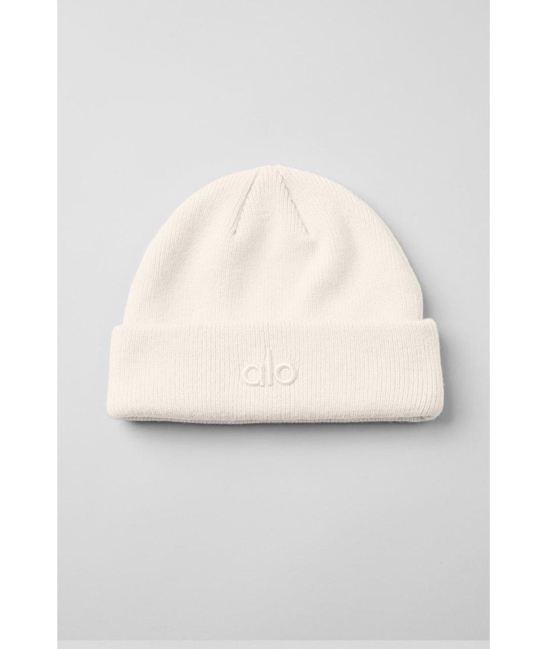ALO YOGA Белая синтетическая шапка, фото 5
