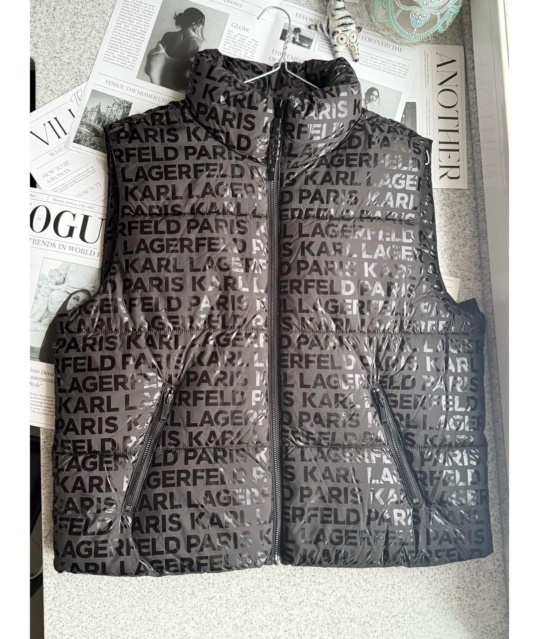 KARL LAGERFELD Черный полиэстеровый жилет, фото 7