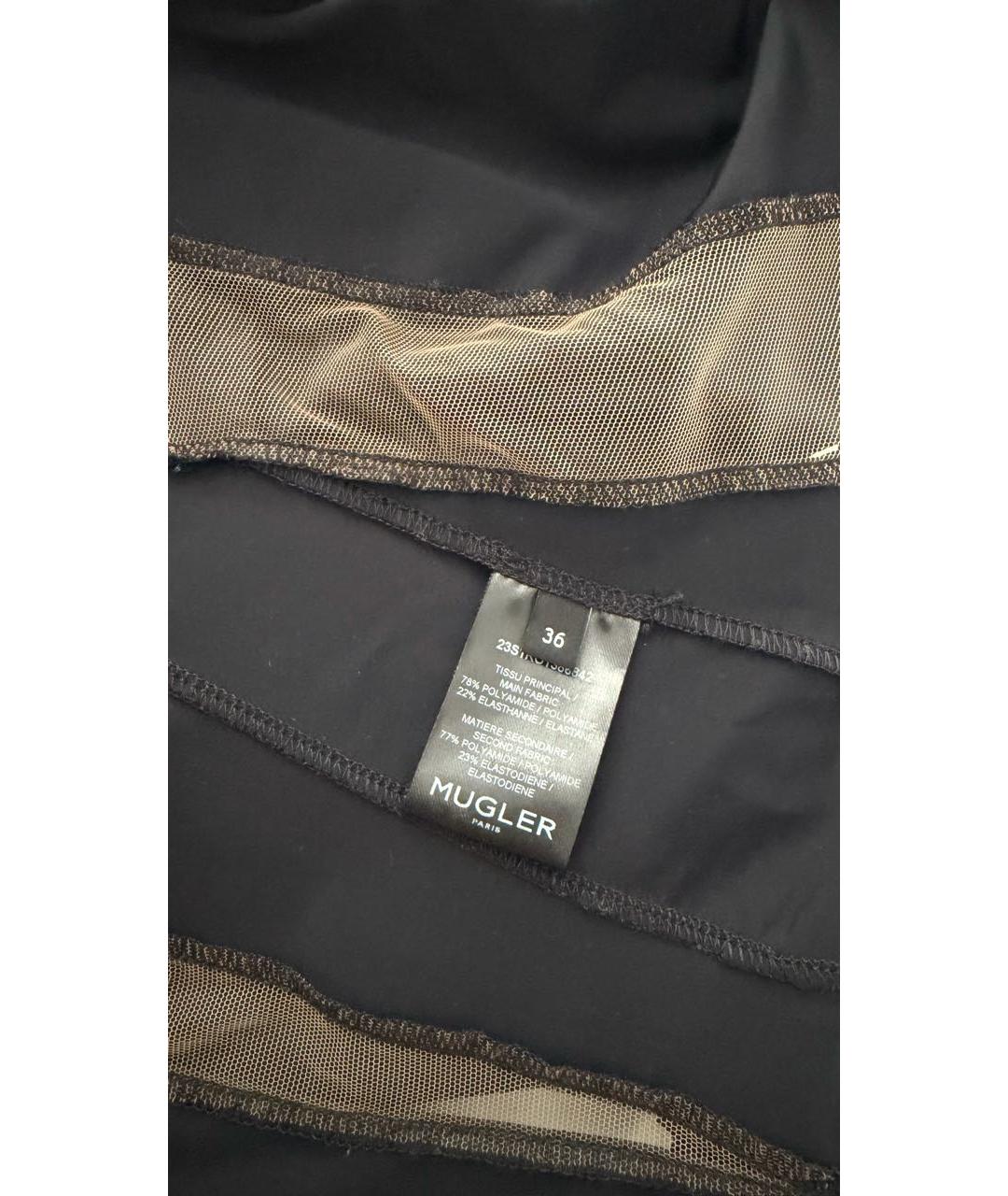 MUGLER Черное полиэстеровое вечернее платье, фото 4