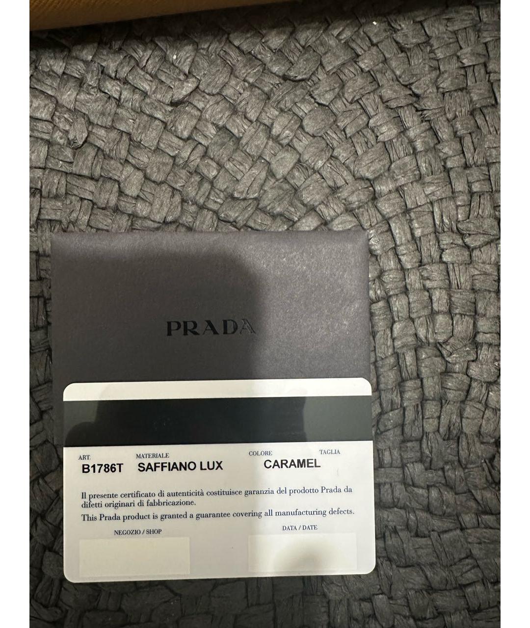 PRADA Коричневая кожаная сумка тоут, фото 8