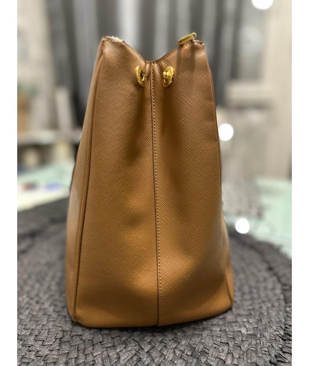 PRADA Коричневая кожаная сумка тоут, фото 2