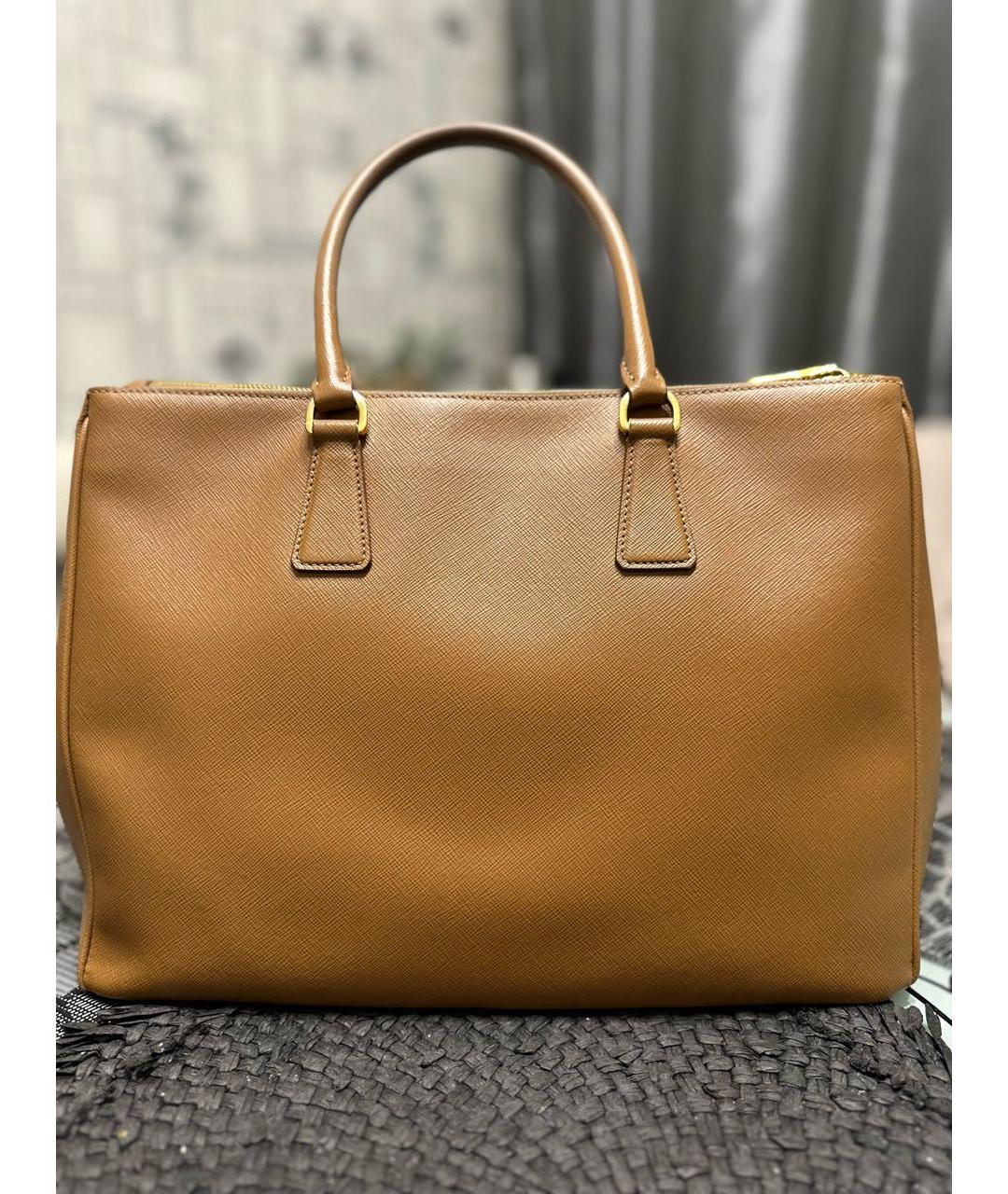 PRADA Коричневая кожаная сумка тоут, фото 3