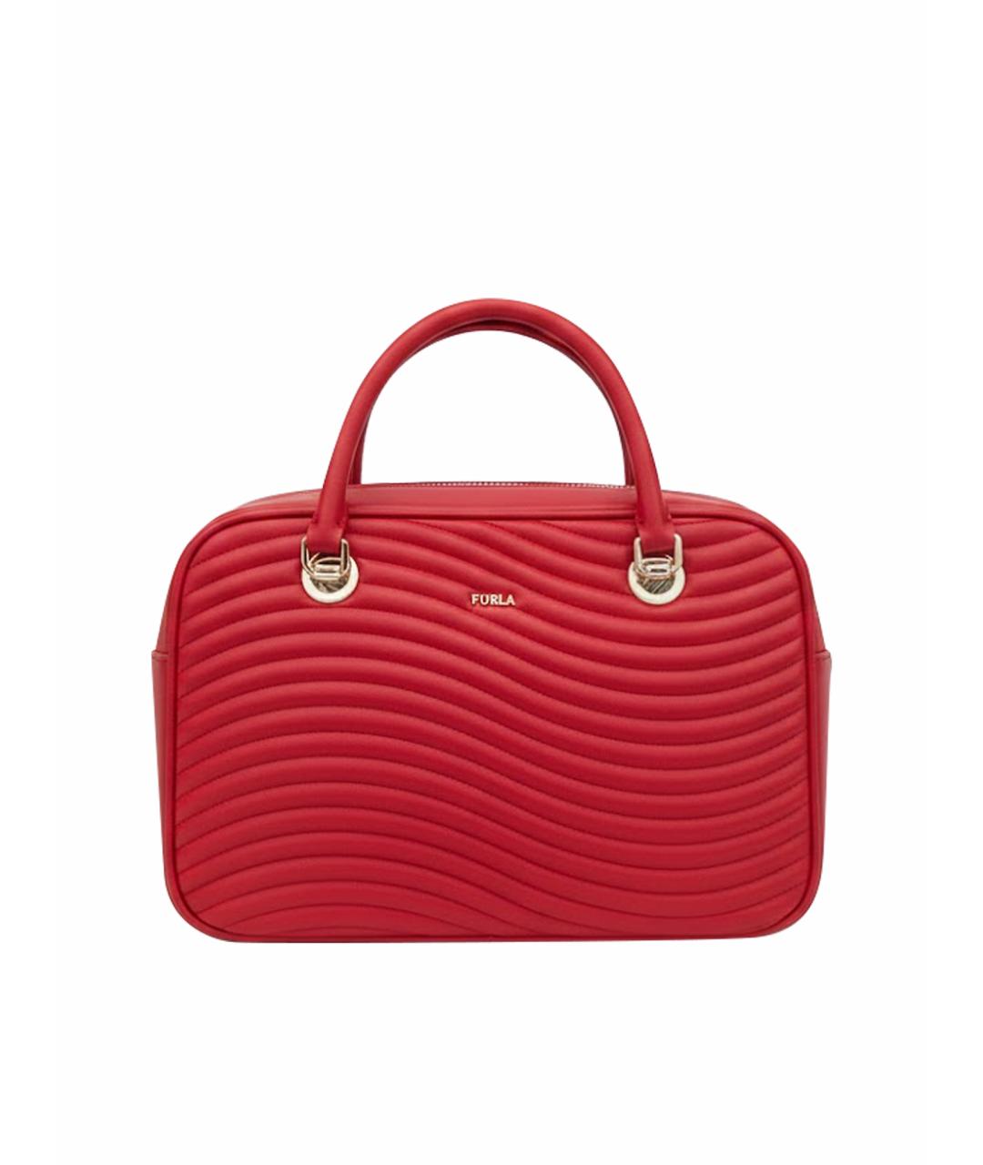 FURLA Красная кожаная сумка с короткими ручками, фото 1