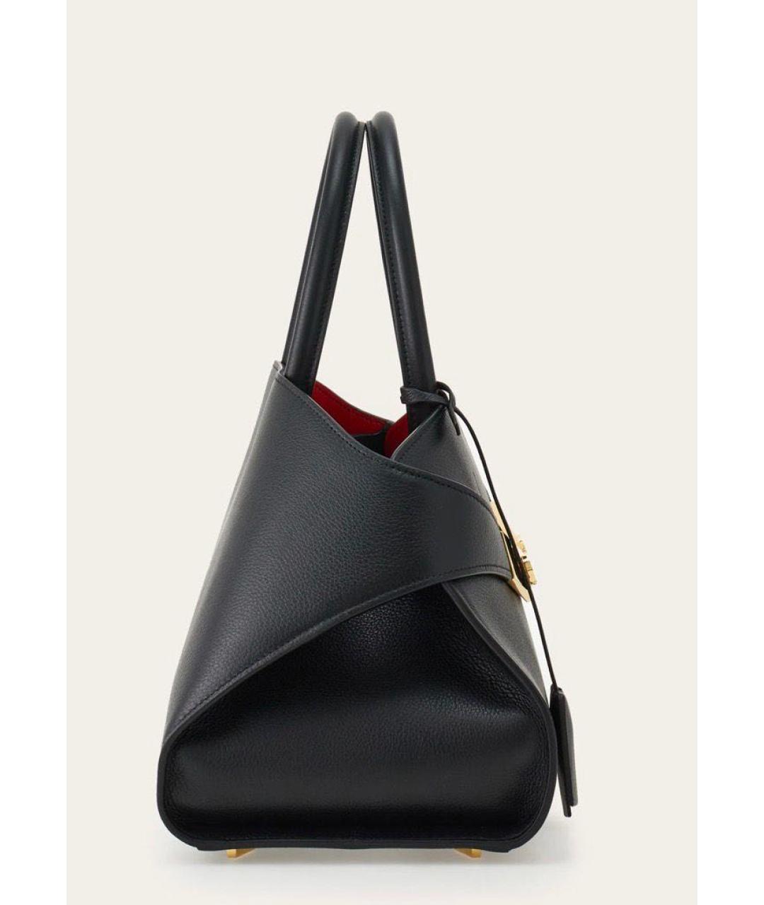 FERRAGAMO Черная кожаная сумка с короткими ручками, фото 3