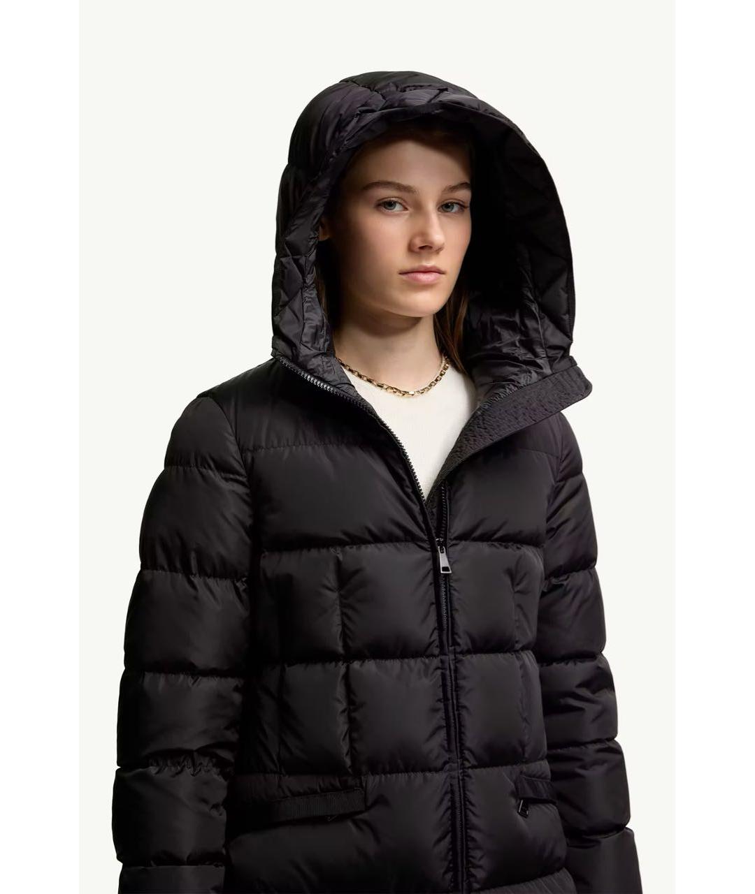 MONCLER Черный полиамидовый пуховик, фото 4