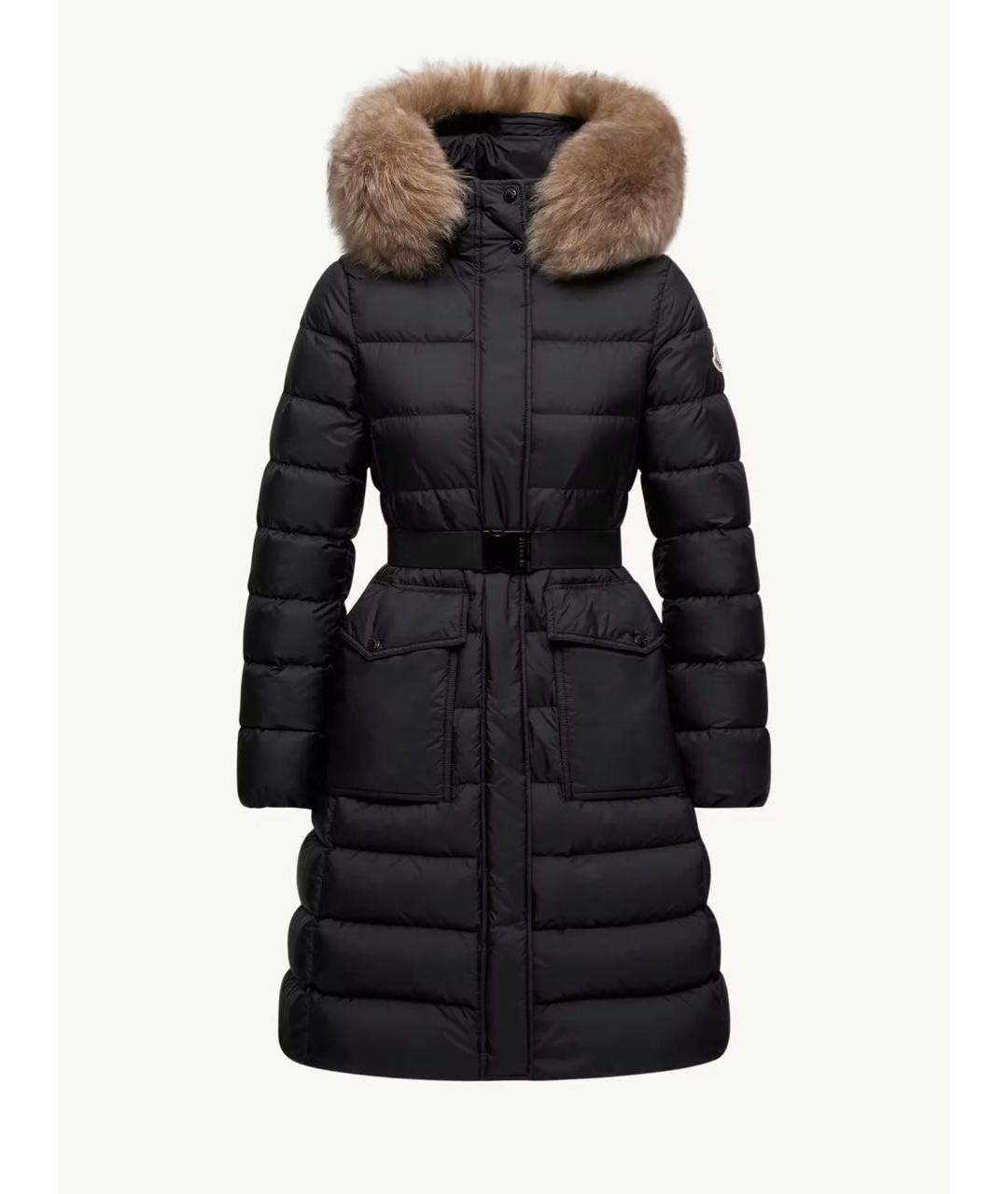 MONCLER Черный полиамидовый пуховик, фото 7