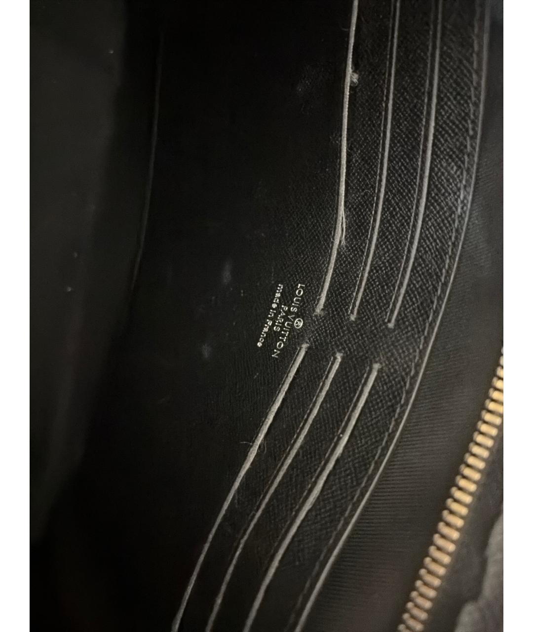 LOUIS VUITTON Черная кожаная папка для документов, фото 4